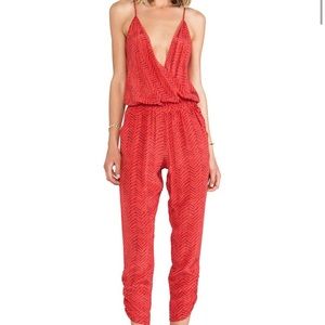 Alexandre Cross Over Cherry Zig Zag Jumpsuit